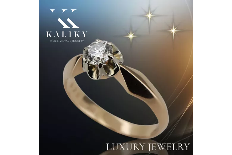 Vintage Ring Zircon Original Vintage 14K Rose Gold vrc321
