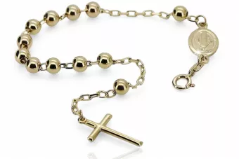 Розарій з жовтого рожевого золота браслет★ russiangold.com ★ Золото 585 333 Низька ціна