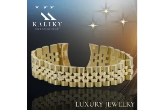 Yellow 14k gold man's Rolex style watch bracelet mbw022y