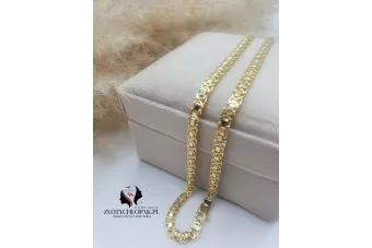 Italienisch Gelb 14 Karat Gold 585 Etruska Bizantine Kette cc056y