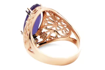 Oryginalny wyrób Vintage 14k z różowego złota Aleksandryt Pierścionek Vintage Biżuteria vrc074r