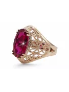 Rubinrot Originales Vintage-Roségold aus 14 Karat Ring Vintage vrc074r