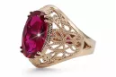 Rubinrot Originales Vintage-Roségold aus 14 Karat Ring Vintage vrc074r