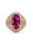 Rubinrot Originales Vintage-Roségold aus 14 Karat Ring Vintage vrc074r