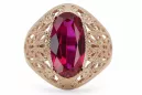 Rubinrot Originales Vintage-Roségold aus 14 Karat Ring Vintage vrc074r