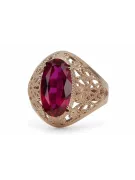 Rubinrot Originales Vintage-Roségold aus 14 Karat Ring Vintage vrc074r