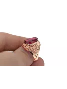 Rubinrot Originales Vintage-Roségold aus 14 Karat Ring Vintage vrc074r