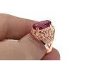 Rubinrot Originales Vintage-Roségold aus 14 Karat Ring Vintage vrc074r