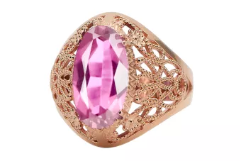 Originální vinobraní 14K produkt s růžovým zlatým ametystem Ring Classic vinobraní VRC074R