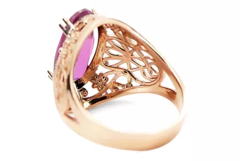 Originální vinobraní 14K produkt s růžovým zlatým ametystem Ring Classic vinobraní VRC074R