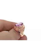 Original vintage din aur roz de 14k Ametist Inel Vintage vrc074r