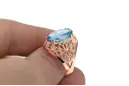 Ring Aquamarin Originales Vintage-Roségold aus 14 Karat Vintage Stil vrc074r