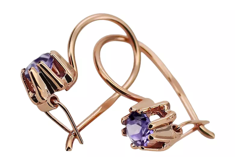 Original Vintage 14K Rose Gold Alexandrite Earrings Vintage craft vec053r