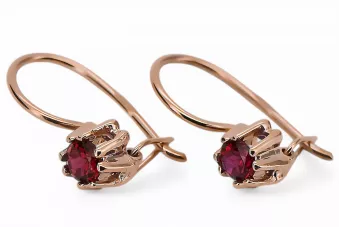 Vintage Jewlery Earrings Ruby Original Vintage 14K Rose Gold vec053r
