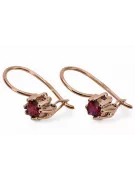 Rubinrot Originales Vintage-Roségold aus 14 Karat Ohrringe Vintage vec053r