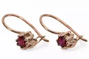 Vintage Jewlery Earrings Ruby Original Vintage 14K Rose Gold vec053r