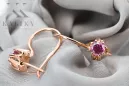 Обеци Аметист Оригинално ретро 14k розово злато Винтидж бижута vec053r