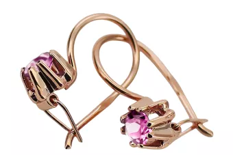 Original Vintage 14K Rose Gold Amethyst Earrings Vintage vec053r