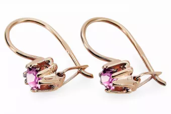 Original Vintage 14K Rose Gold Amethyst Earrings Vintage vec053r