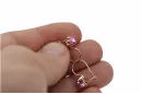 Обеци Аметист Оригинално ретро 14k розово злато Винтидж бижута vec053r