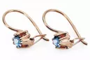 Vintage style Earrings Aquamarine Original Vintage 14K Rose Gold vec053r