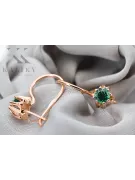 Earrings Vintage craft Emerald Original Vintage 14K Rose Gold vec053r