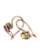 Geltonasis peridotas Originalus 14k rožinio aukso vintage Auskarai Vintažinis stilius vec053r