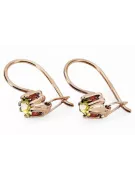 Geltonasis peridotas Originalus 14k rožinio aukso vintage Auskarai Vintažinis stilius vec053r