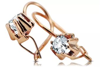 Серьги Циркон Оригинальное винтажное розовое золото 14 карат Винтаж украшения vec053r