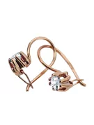 Joyería vintage Pendientes Circón Oro rosa antiguo original de 14k vec053r