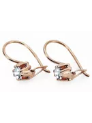 Joyería vintage Pendientes Circón Oro rosa antiguo original de 14k vec053r