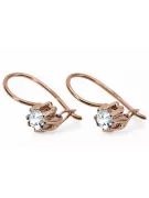 Joyería vintage Pendientes Circón Oro rosa antiguo original de 14k vec053r