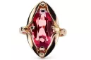 Rubis Or rose 14 carats vintage d'origine Anneau Vintage vrc047r