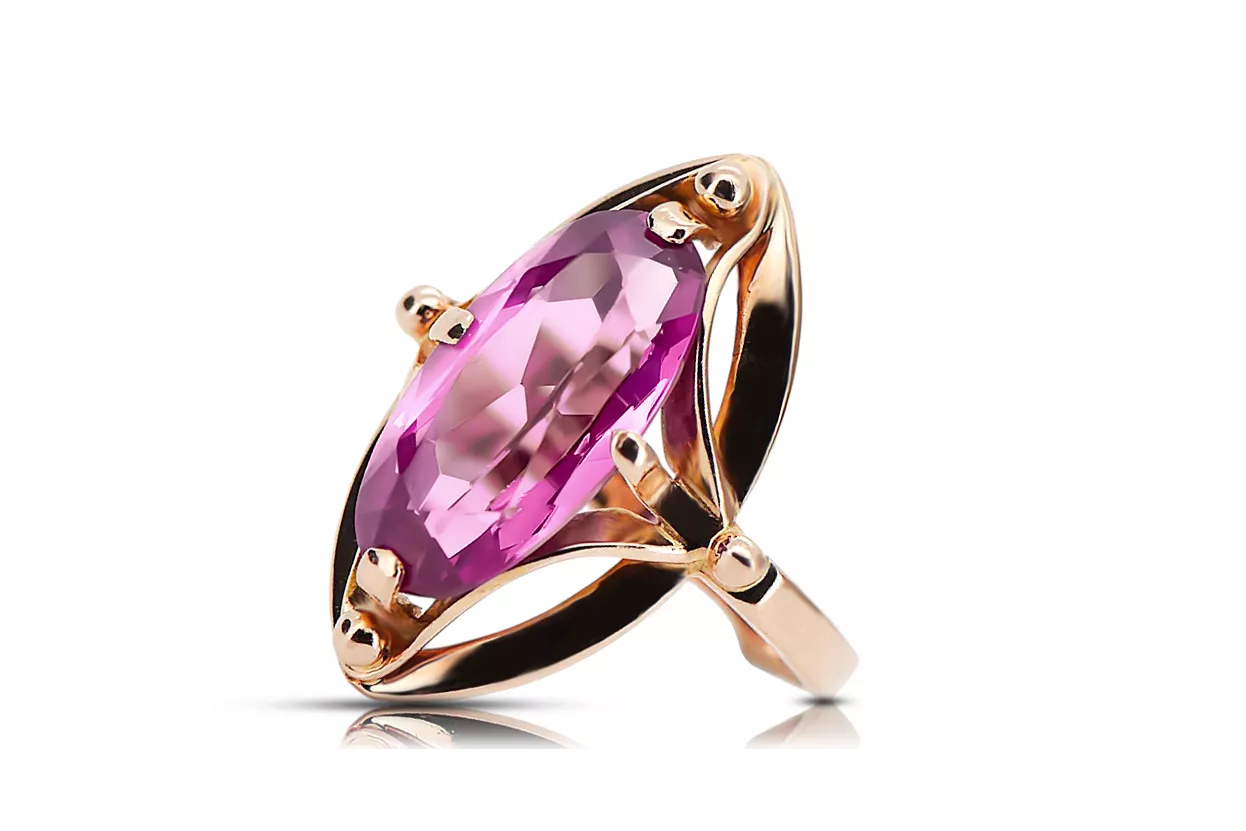 Amethyst Original Vintage 14K Rose Gold Ring Vintage style vrc047r