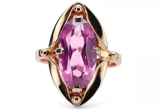 Amethyst Original Vintage 14K Rose Gold Ring Vintage style vrc047r