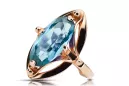 Vintage Handwerk Ring Aquamarin Originales Vintage-Roségold aus 14 Karat vrc047r