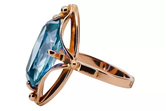 Aquamarine Ring originální vinobraní 14k produkt s růžovými zlaté vinobraní VRC047