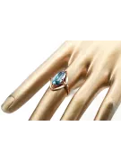Vintage Handwerk Ring Aquamarin Originales Vintage-Roségold aus 14 Karat vrc047r