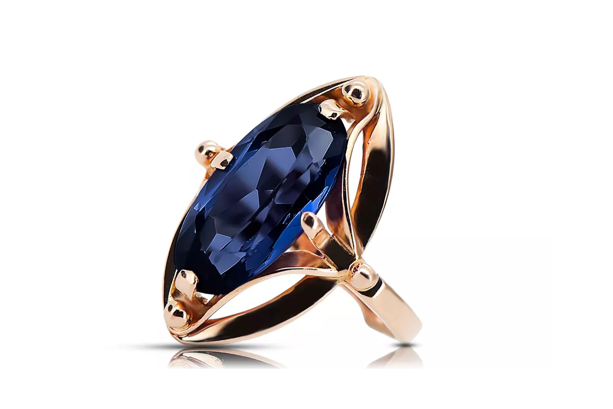 Vintage Jewlery Ring Sapphire Original Vintage 14K Rose Gold vrc047r