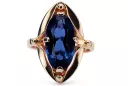 Artisanat vintage Anneau Saphir Or rose 14 carats vintage d'origine vrc047r