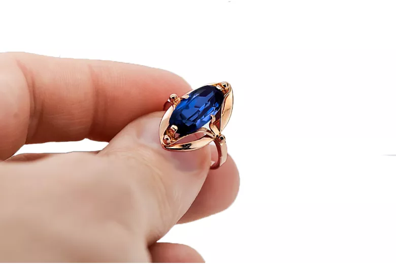 Vintage Jewlery Ring Sapphire Original Vintage 14K Rose Gold vrc047r