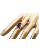 Artisanat vintage Anneau Saphir Or rose 14 carats vintage d'origine vrc047r