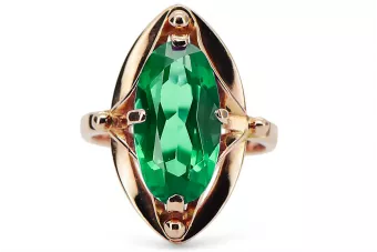 Ring Emerald Original Vintage 14K Rose Gold Vintage vrc047r