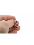 Or rose 14K Améthyste Des boucles d'oreilles Vintage cec003r