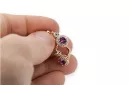 Or rose 14K Améthyste Des boucles d'oreilles Vintage cec003r