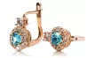 Earrings Aquamarine 14K Rose gold Vintage Jewlery cec003r