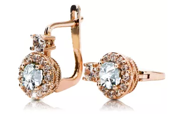 Серьги Винтаж изделия Циркон Розовое золото 14K cec003r