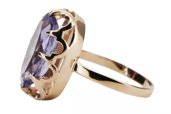 Anillo Alejandrita Oro rosa antiguo original de 14k Artesanía vintage vrc253r