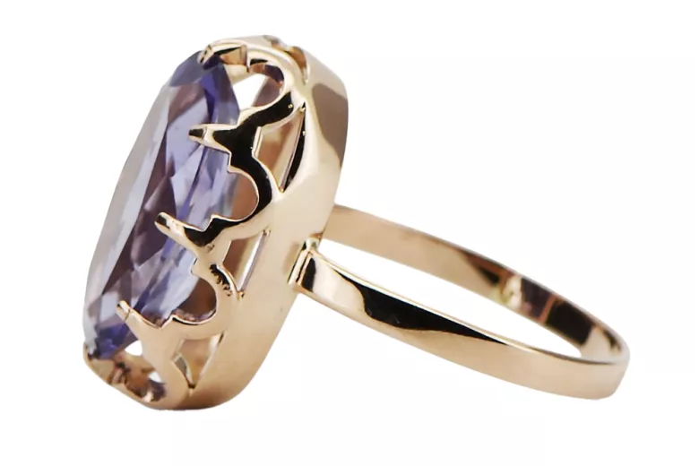 Ring Vintage craft Alexandrite Original Vintage 14K Rose Gold vrc253r