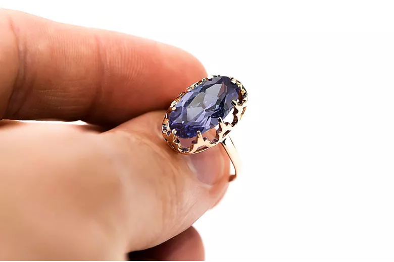 Ring Vintage craft Alexandrite Original Vintage 14K Rose Gold vrc253r